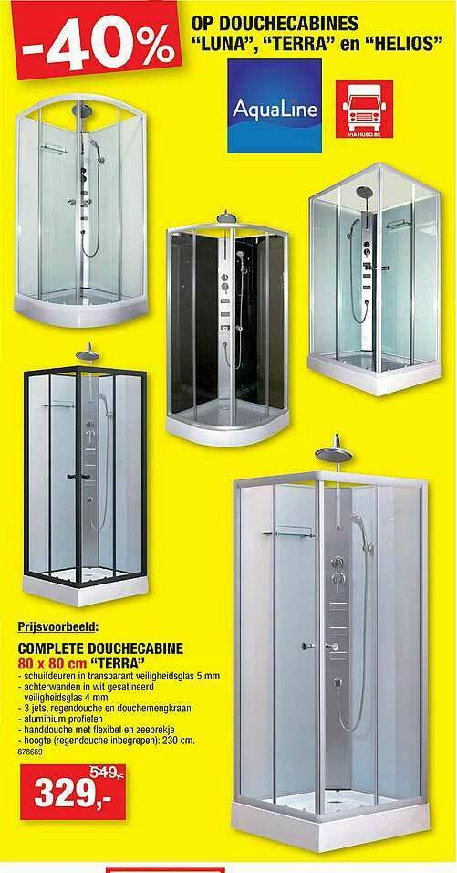 Complete Douchecabine 80 X 80 Cm promotie bij Hubo