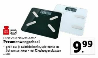 Lidl SILVERCREST PERSONAL CARE Personenweegschaal aanbieding