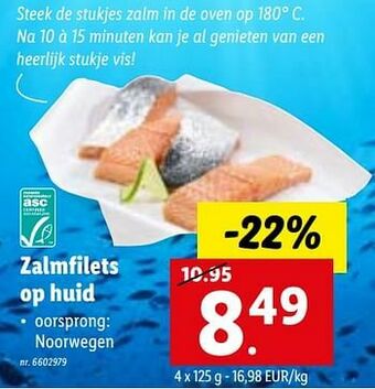 Lidl Zalmfilets op huid aanbieding