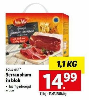 Lidl Serranoham in blok aanbieding