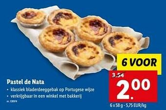Lidl Pastel de nata aanbieding