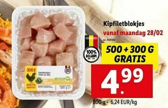 Lidl Kipfiletblokjes aanbieding