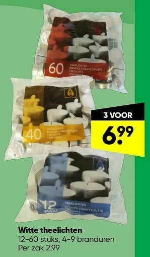 Big Bazar Witte theelichten aanbieding