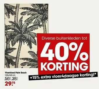 Kwantum Vloerkleed palm beach aanbieding