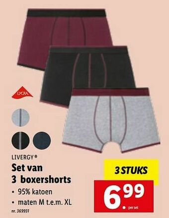Lidl Set van 3 boxershorts aanbieding