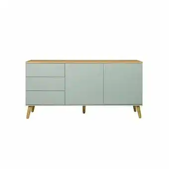 Leen Bakker Tenzo dressoir Dot - lichtgroen/eikenkleur - 79x162x43 cm - Leen Bakker aanbieding