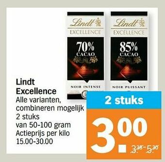 Albert Heijn Lindt excellence aanbieding