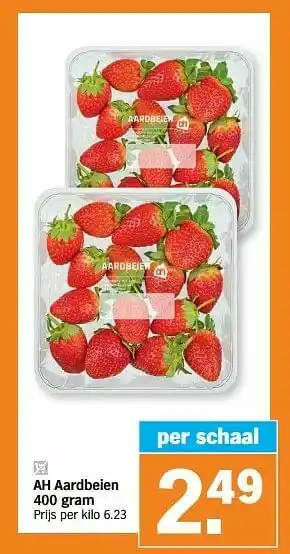 Albert Heijn Ah aardbeien aanbieding