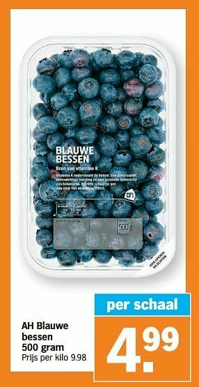 Albert Heijn Ah blauwe bessen aanbieding