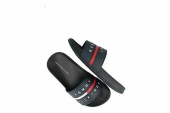 Berca Shoes Tommy Hilfiger Badslipper Uni Badsleper Flag Print Logo - Blauw aanbieding