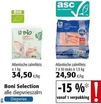 Colruyt Boni selection Atlantische zalmfilets 1,5 kg aanbieding