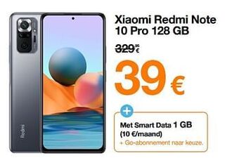 Orange Xiaomi redmi note 10 pro 128 gb aanbieding