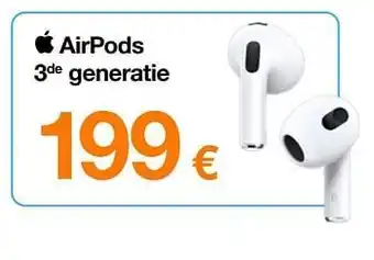 Orange Apple airpods 3de generatie aanbieding