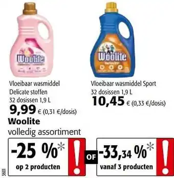 Colruyt Woolite volledig assortiment 1,9 l aanbieding