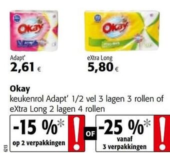 Colruyt Okay keukenrol adapt` of extra long aanbieding