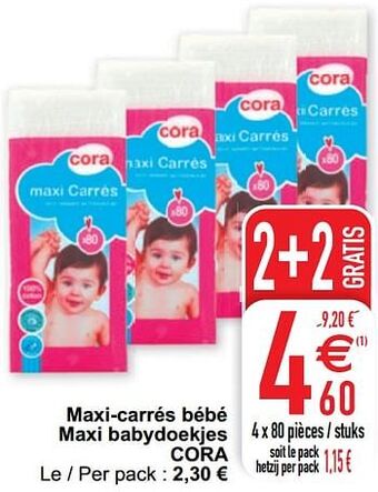 Cora Maxi-carrés bébé maxi babydoekjes cora aanbieding