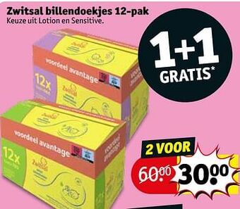 Kruidvat Zwitsal billendoekjes aanbieding
