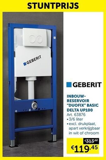 Zelfbouwmarkt Inbouwreservoir duofix basic delta up100 aanbieding