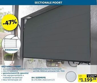 Zelfbouwmarkt Sectionale poort aanbieding