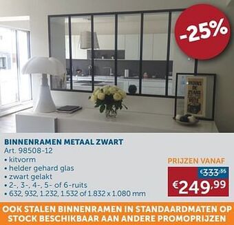 Zelfbouwmarkt Binnenramen metaal zwart aanbieding