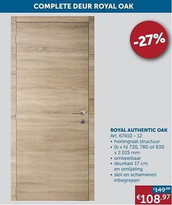Zelfbouwmarkt Complete deur royal authentic oak aanbieding