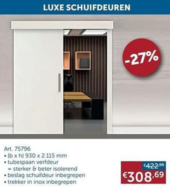 Zelfbouwmarkt Luxe schuifdeur aanbieding