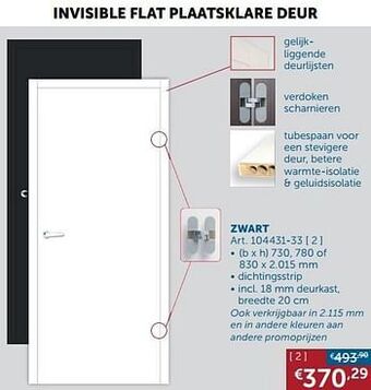 Zelfbouwmarkt Invisible flat plaatsklare deur aanbieding