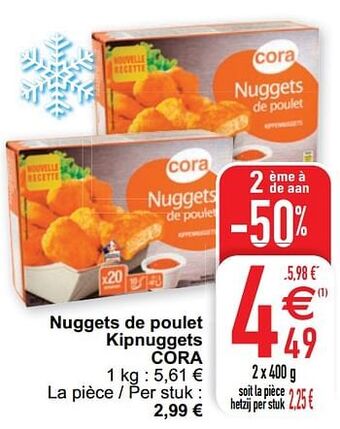 Nuggets de poulet kipnuggets cora