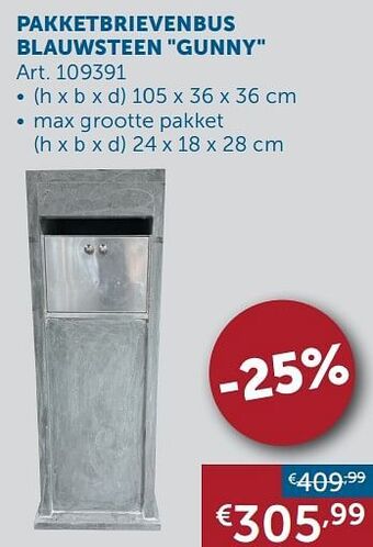 Zelfbouwmarkt Pakketbrievenbus blauwsteen gunny aanbieding