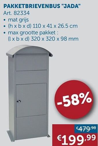 Zelfbouwmarkt Pakketbrievenbus jada aanbieding