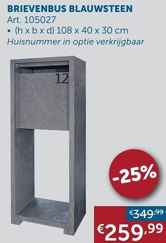 Zelfbouwmarkt Brievenbus blauwsteen aanbieding
