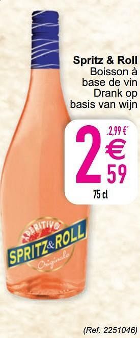 Cora Spritz + roll boisson à base de vin drank op basis van wijn aanbieding