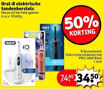 Kruidvat Elektrische tandenborstel pro3 3000 black aanbieding