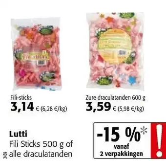 Colruyt Lutti fili sticks 500g aanbieding
