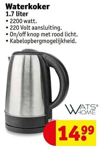 Kruidvat Watshome waterkoker aanbieding