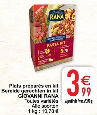 Cora Plats préparés en kit bereide gerechten in kit giovanni rana aanbieding
