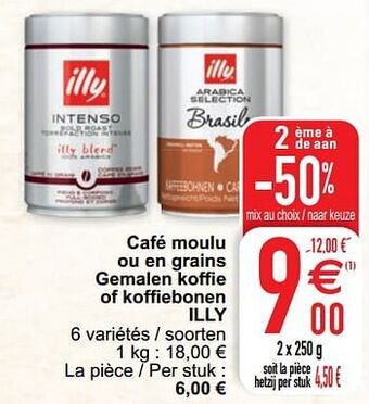 Cora Café moulu ou en grains gemalen koffie of koffiebonen illy aanbieding