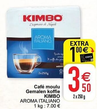 Cora Café moulu gemalen koffie kimbo aroma italiano aanbieding