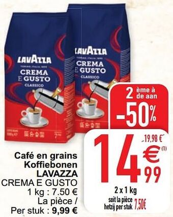 Cora Café en grains koffiebonen lavazza crema e gusto aanbieding