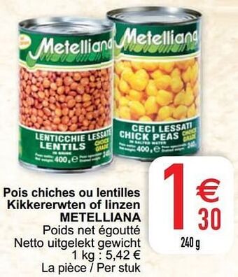 Cora Pois chiches ou lentilles kikkererwten of linzen metelliana aanbieding