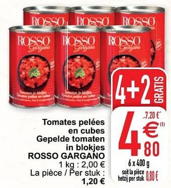 Cora Tomates pelées en cubes gepelde tomaten in blokjes rosso gargano aanbieding
