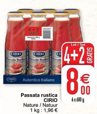 Cora Passata rustica cirio aanbieding