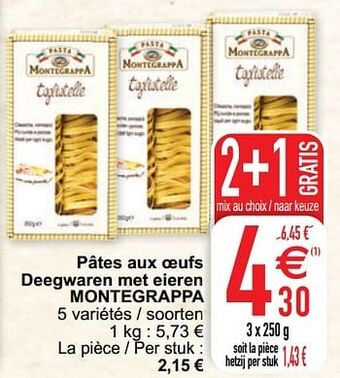 Cora Pâtes aux oeufs deegwaren met eieren montegrappa aanbieding