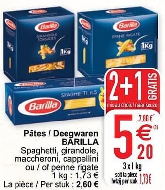 Cora Pâtes - deegwaren barilla aanbieding