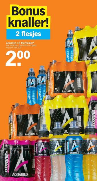 Albert Heijn Aquarius 0.5 Literflesjes aanbieding