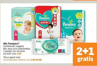 Albert Heijn Alle Pampers 2+1 Gratis aanbieding