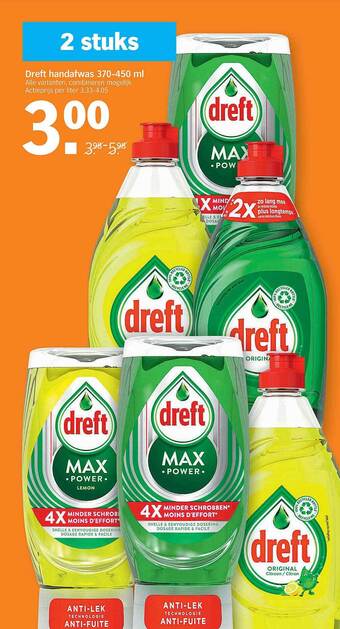 Albert Heijn Dreft Handafwas 370-450 Ml aanbieding
