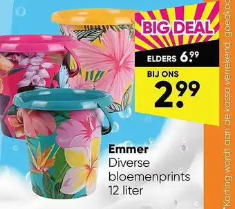 Big Bazar Emmer Diverse Bloemenprints 12 Liter aanbieding