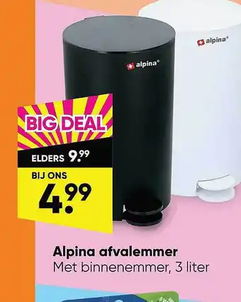 Big Bazar Alpina Afvalemmer Met Binnenmmer aanbieding