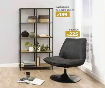 Euroshop Boekenkast, Fauteuil aanbieding